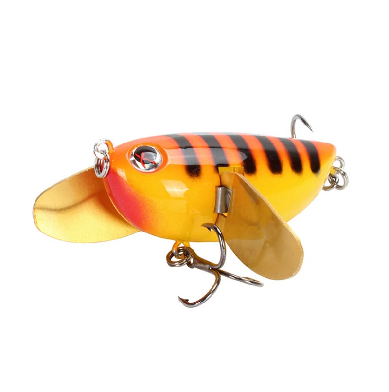 The Newest 6cm 12.6g 3D Eyes Hard Popper With Graceful Spoons Lures for Saltwater Freshwater Topwater Popper