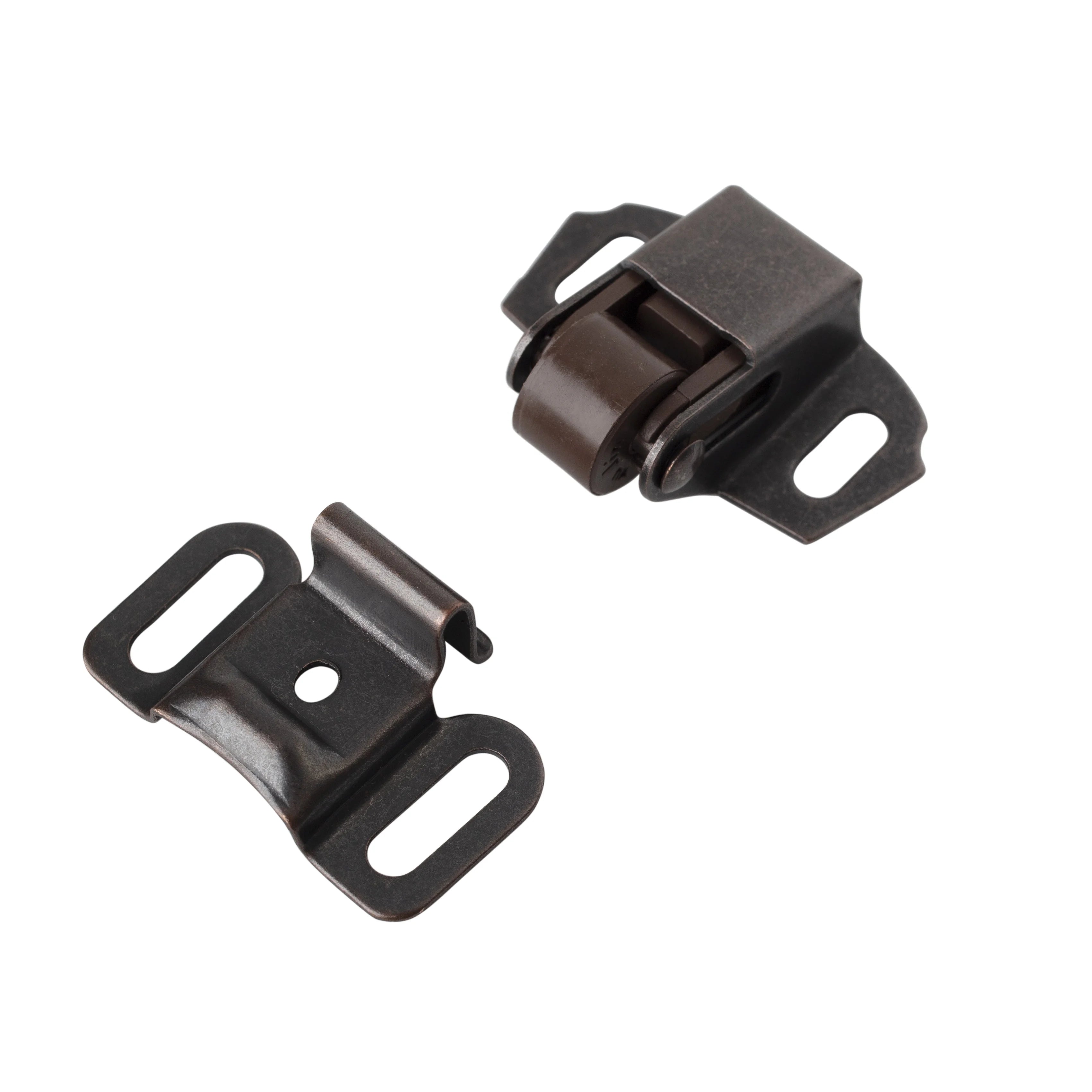Antique Copper Cabinet Door Latch for Closet Kitchen Cupboard Furniture Doors Stop Closer Closure Brown Single Roller Catch