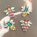 Wholesale Crystal Applique Rhinestone Bee Applique for Wedding Gown Trimming Bridal Sash Rhinestone Patch LSAP097