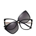 2025 TR90 Frame Magnetic Clip-On Polarized Cat Eye Solid Optical Frame Anti Blue Light Women Full Rim