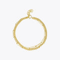 High Quality18K Gold Plated Stainless Steel Jewelry Statement Waterproof Different Double Chains Women Necklace P203068