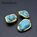 Wholesale Gold Plated Freeform Big Size Irregular Shape Synthetic Turquoise Stones Beads for DIY Bracelet Making