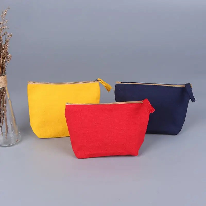 Factory Price Sublimation Purple Travel Pouch Zipper Without Logo Makeup Toiletry Canvas Cosmetic Bag