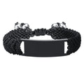 2024 Mens Fashion Jewelry Bracelets Stainless Steel Full Light Blank Bent Braided Bracelet Black
