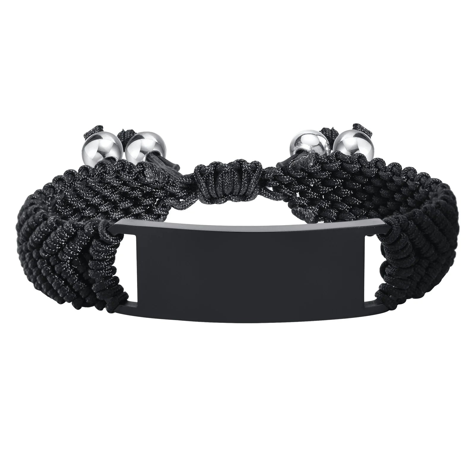 2024 Mens Fashion Jewelry Bracelets Stainless Steel Full Light Blank Bent Braided Bracelet Black