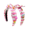 Finestyle Hot Sales Red and White Stripe Canvas Cute Decorations Kids Hairband Hairband for Girls