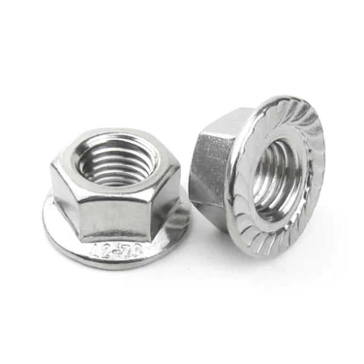 Din6923 Polished Stainless Steel Hex Flange Nut for Heavy Industry Fastener Nut