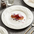 European Style Embossed Stone Pattern Western Dinner Plate Light Luxury Ceramic Plate
