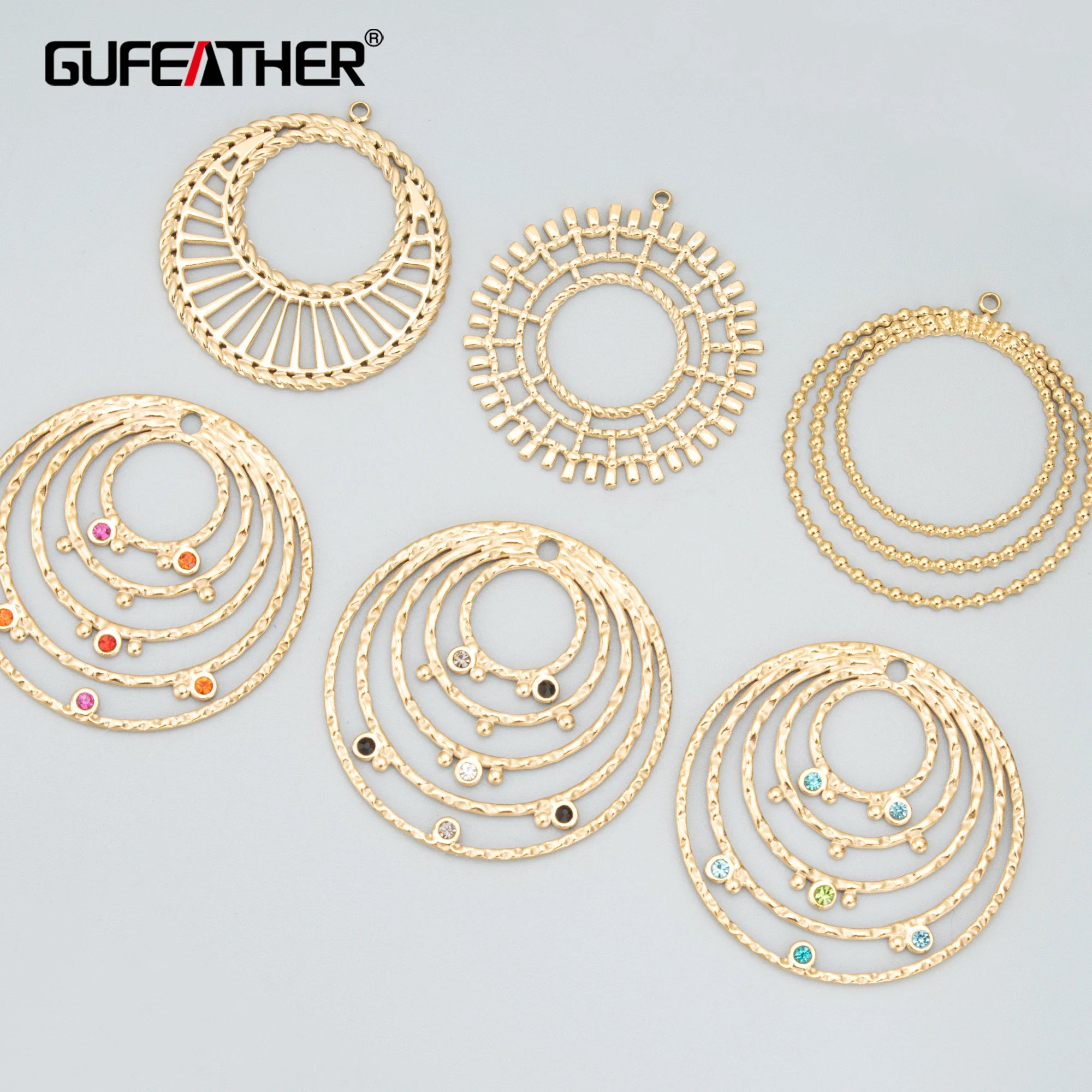 MD13  2pcs/lotjewelry Accessories316L Stainless Steelnickel Freezirconscharmsdiy Pendantsnecklace Making Findings