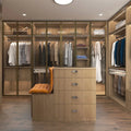 Modern Wall Walk in Closets Furniture Set Design Custom Made Bedroom Wooden Walk-in Wardrobe Closet with Island