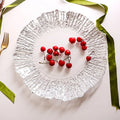 Lead-Free Food-Safe Eco-Friendly Luxury Handpainted Gold/Silver Beaded Glass Plates Dishes Parties Novelty Irregular Clear Home