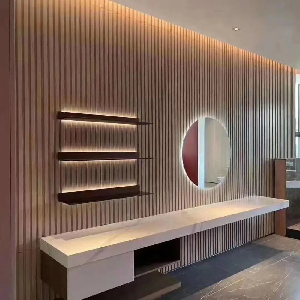 Modern 3D WPC Wall Panel for Hotel Use Botanical Pattern Waterproof & Sound-Absorbing 5+ Year Warranty Interior Decoration MegaBDM