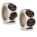 500pcs/roll Thank You Stickers Labels Seals Thank You for Supporting My Small Business Stickers Roll Round Black Labels for Shop