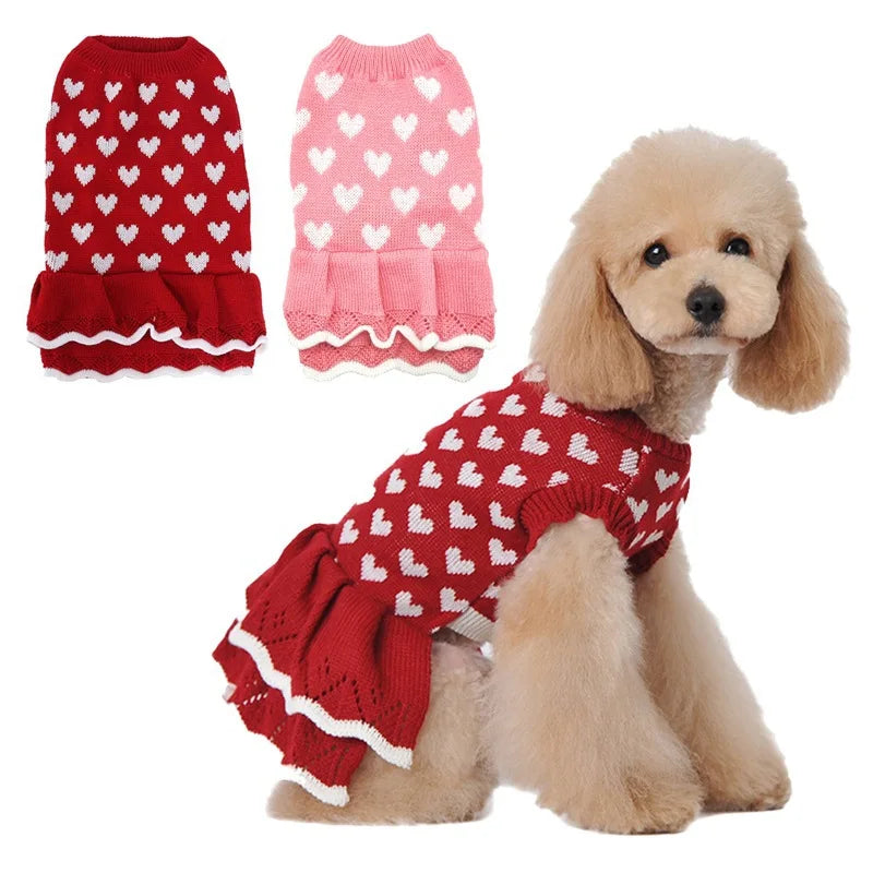 Wholesale Hot pink Red Custom Cable Knit Dog Sweaters