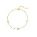 Fashion Jewelry 925 Silver Bracelet Chain Jewelry for Women 18K Gold Plated 925 Sterling Silver Heart Zircon Bracelet Jewelry