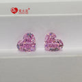 Ready Stock 4K pink Cz Diamond Heart Crushed Ice Cut Simulate Diamond Loose Cz Stone Price Synthetic Cubic Zirconia