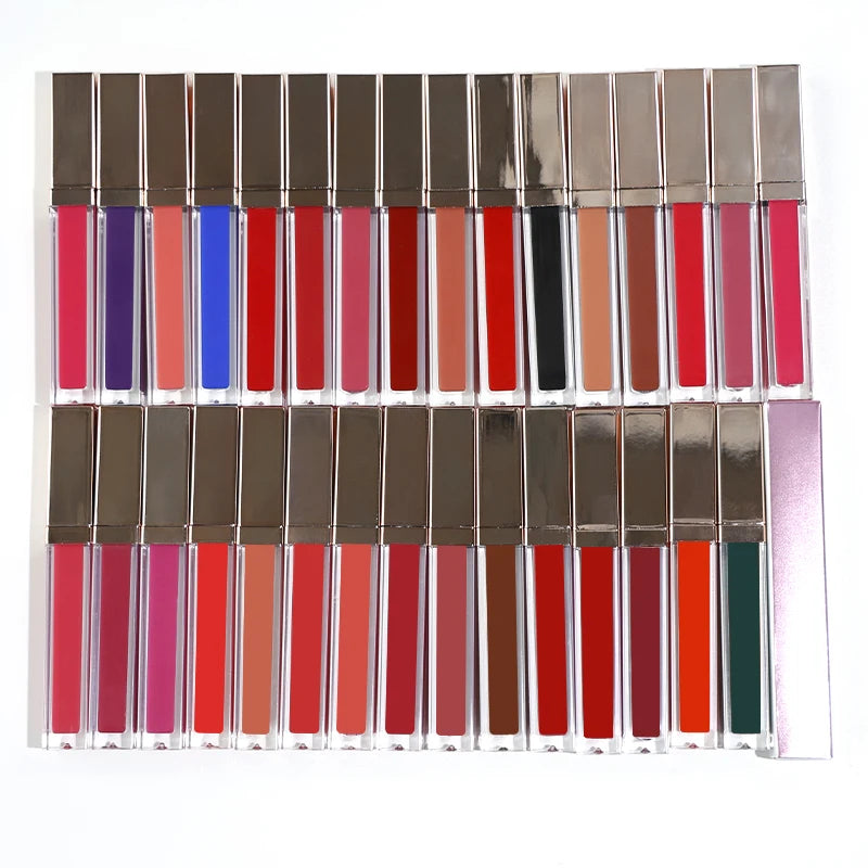 Wholesale OEM Custom Logo New Arrive Waterproof Square Tube Vegan Nude 31 Colors Private Label Cosmetic Liquid Matte Lipstick