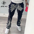 Custom Print Logo Pants Heavyweight 100% Cotton French Terry Stacked Men Sweatpants
