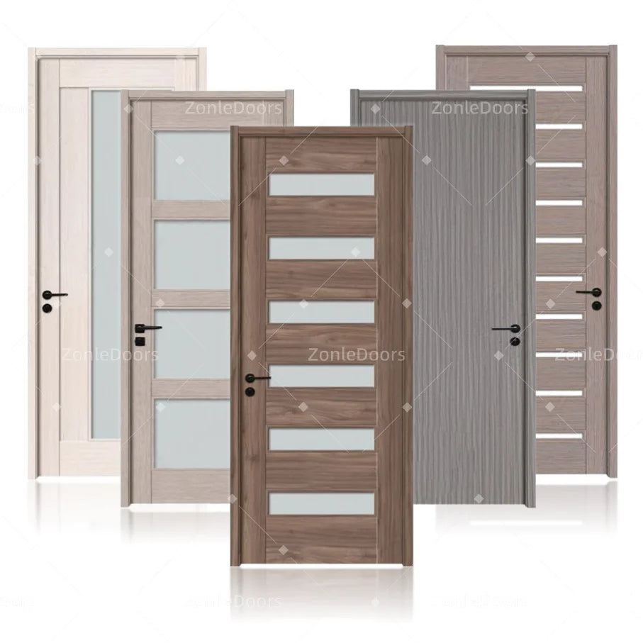 Waterproof WPC Door Interior Room  Bathroom WPC Doors With Door Frame With Smart Lock