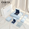 FORTE  Wholesale New Style Jewelry Packaging Boxes Luxury Bracelet Navy Blue PU Ring Bracelet Leather Jewelry Box