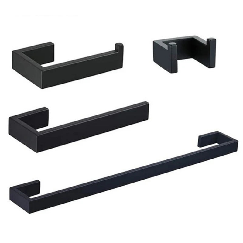 304 Stainless Steel Modern Wall Mounted Towel Holder & Coat Hook Set with Sustainable Design for Bathroom
