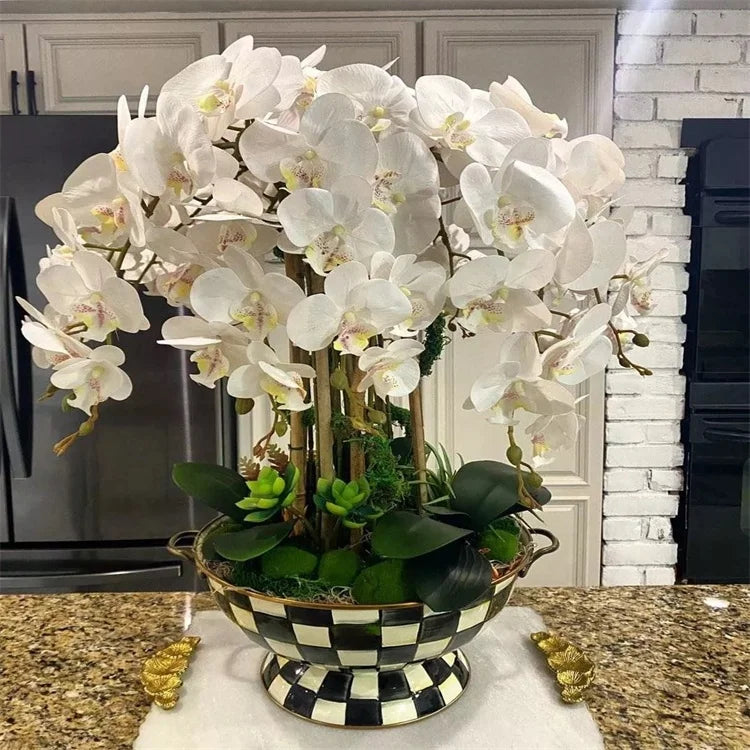 Wholesale 9-Head Butterfly Orchid Flowers Phalaenopsis Real Touch Orchid Flowers for Wedding Decoration