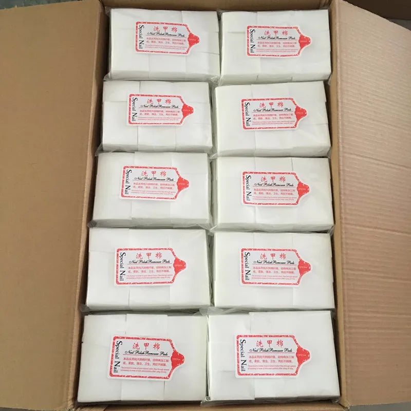 400PCS Hard Lint Free Nail Cotton Pads Large Capacity Manicure Nail Polish Remover Wipes Non-woven Thickened Nail Cleaning