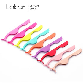 Lalasis OEM logo Lashes Tools Eyelash Tweezers Stainless Steel Eyelash Applicator Private Label Eyelash Makeup Tools