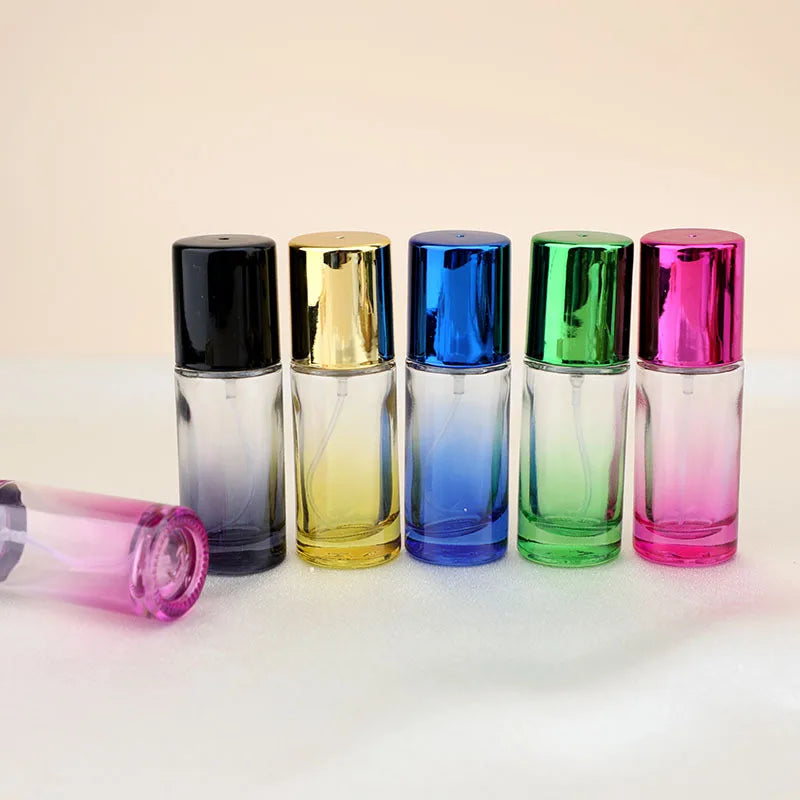 Perfume Spray Bottle Cosmetics Empty Color Glass 20ml Cylindrical Gradient Hebei Personal Care Hot Stamping Screw Cap Reed