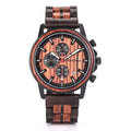 2021 Luxury Men's Wood Watch for Quartz Auto Date Chronograph Vintage Antique Pointer Handcrafted Mixed Ebony Sandalwood