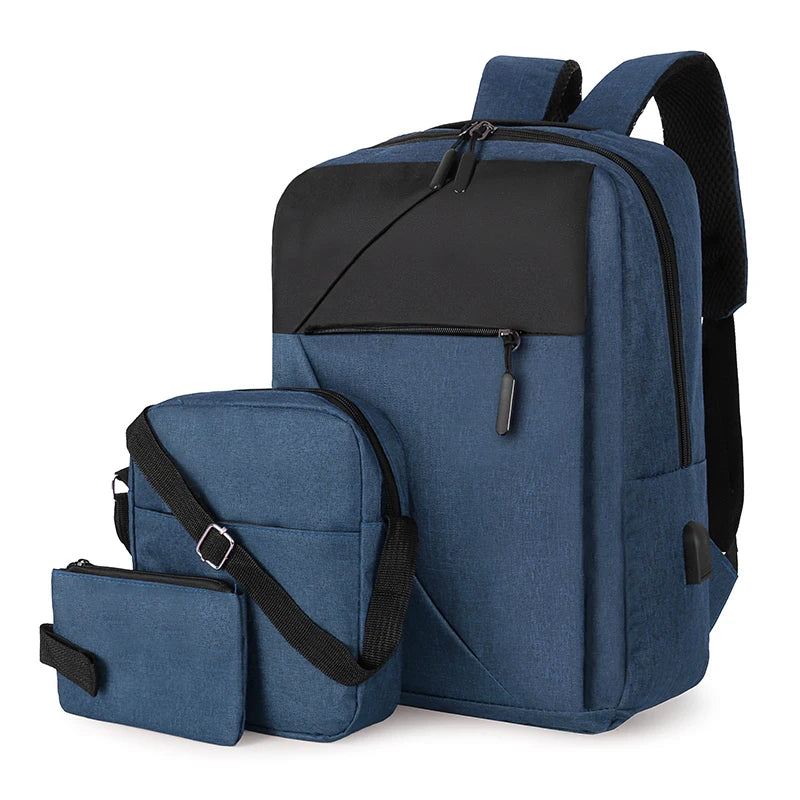Factory Promotion Waterproof Geometric Pattern Zipper USB Business Laptop Backpack Large Capacity Casual Travel Laptop Bag