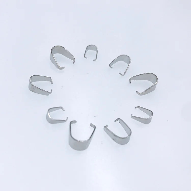 2000pcs/Lot Stainless Steel Pendant Pinch Bail Clasps Necklace Hooks Clips Connector for Jewelry Making