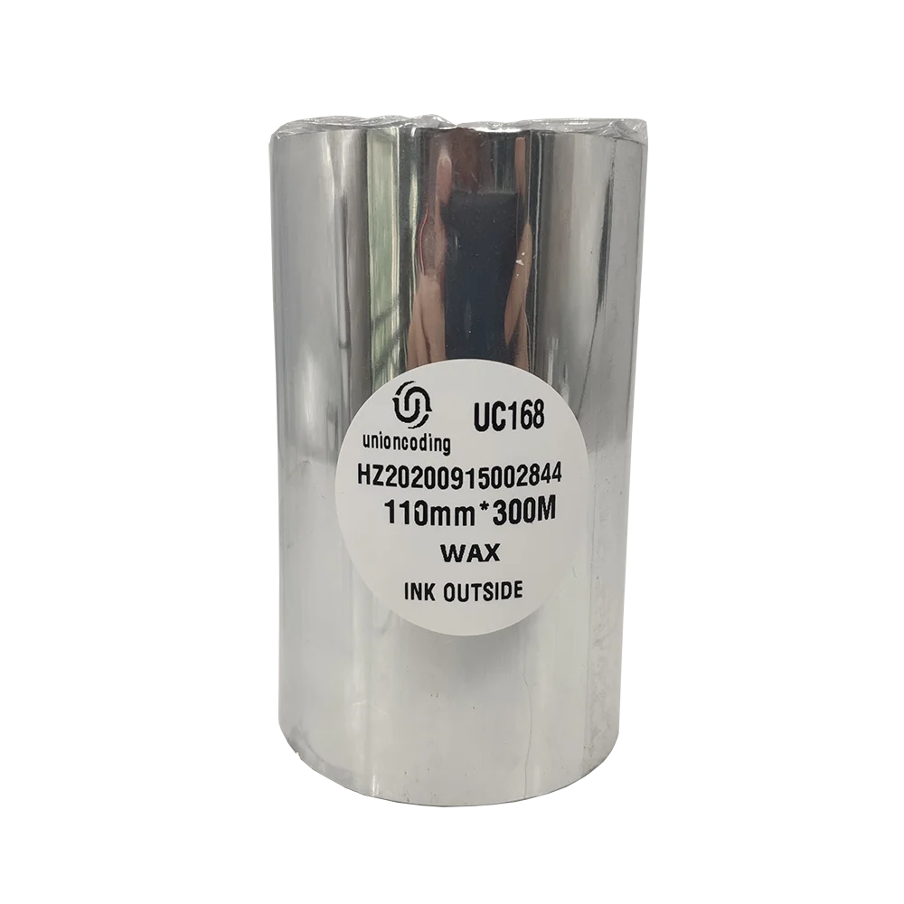 UC168 Wax Type Width 110mm Length 300M Size Thermal Transfer Ribbon for Barcode Printer