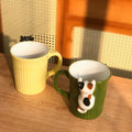 Japanese Style Cartoon Cat Animal Ceramic Mug  Creative Breakfast Milk Tea Cup