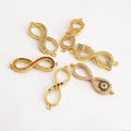 CZ8150 Hot Sale CZ Zircon Micro Pave Infinity Charm Connector for Bracelet MakingInfinity Bracelet Charms
