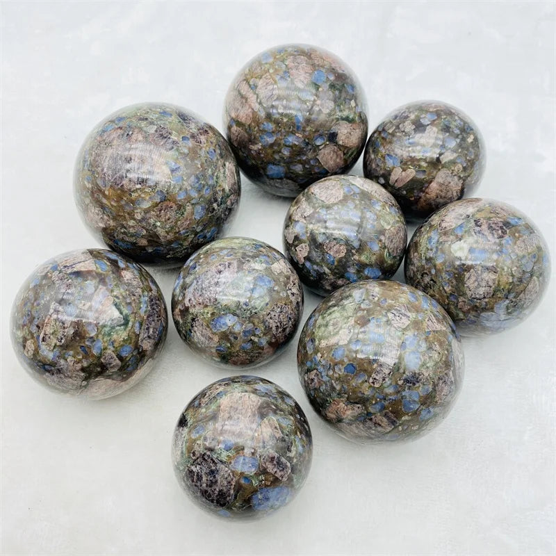 Wholesale Natural Crystal Quartz Stone Glaucophane Ball Reiki Llanite Spheres For Decoration