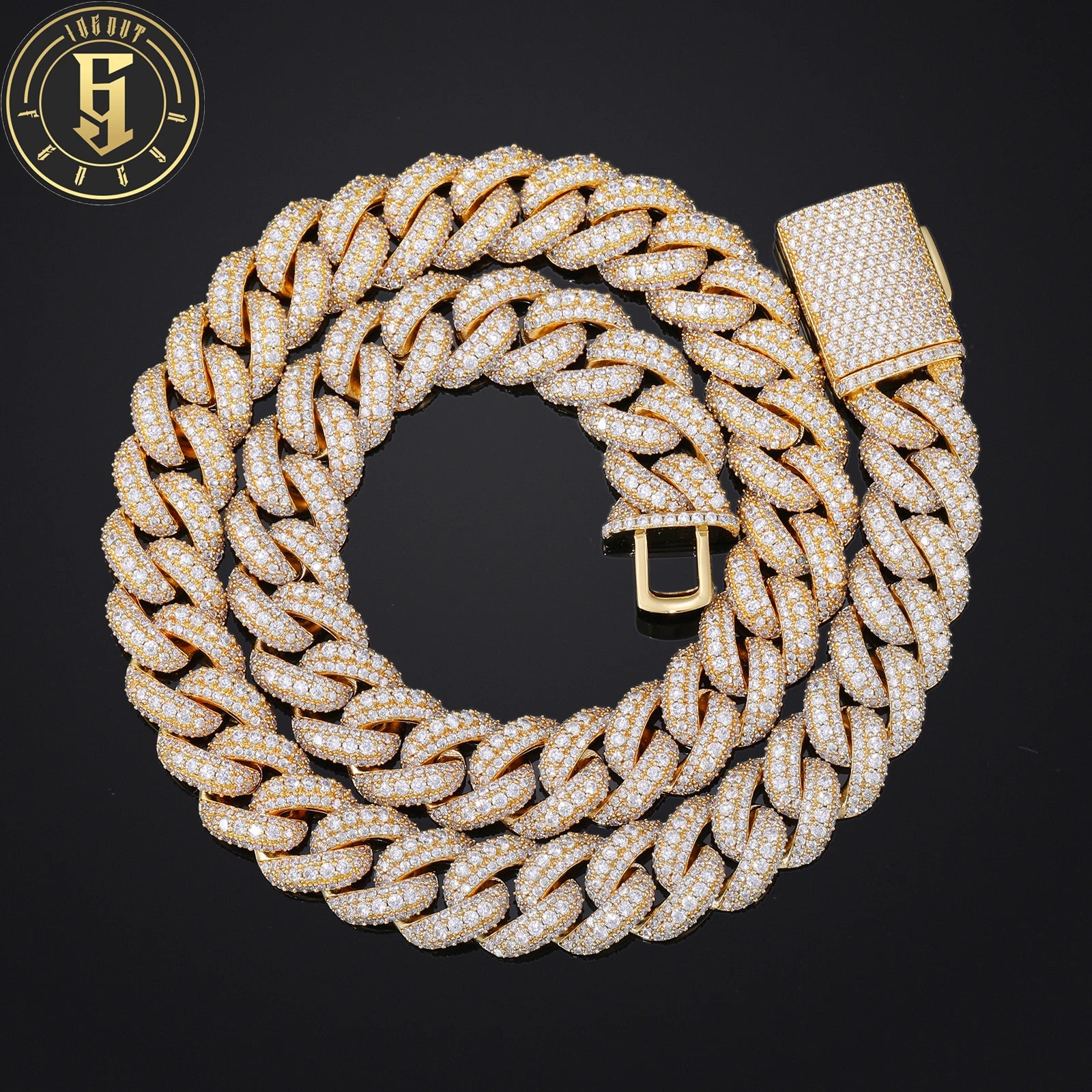 Personalized Hip Hop Jewelry Wholesale Mens 18mm Gold Plated Brass Three Rows 5A Cubic Zirconia Fashion Bubble Cuban Chain