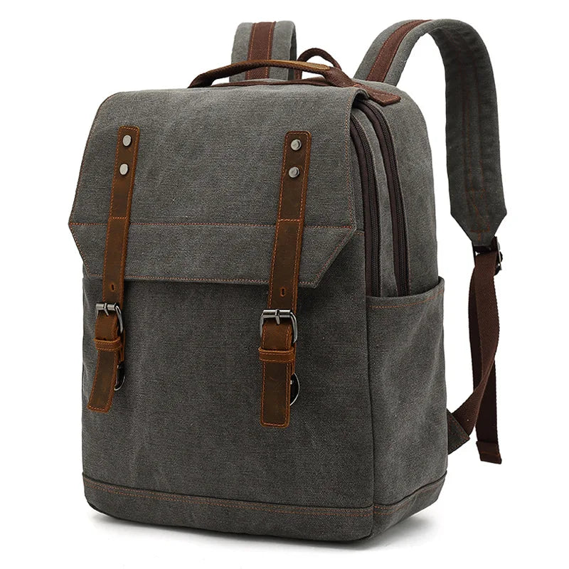 Wholesale Customized Vintage Canvas Laptop Backpack Travel Rucksack Hiking Backpack for Men and Boys for Summer and Winter