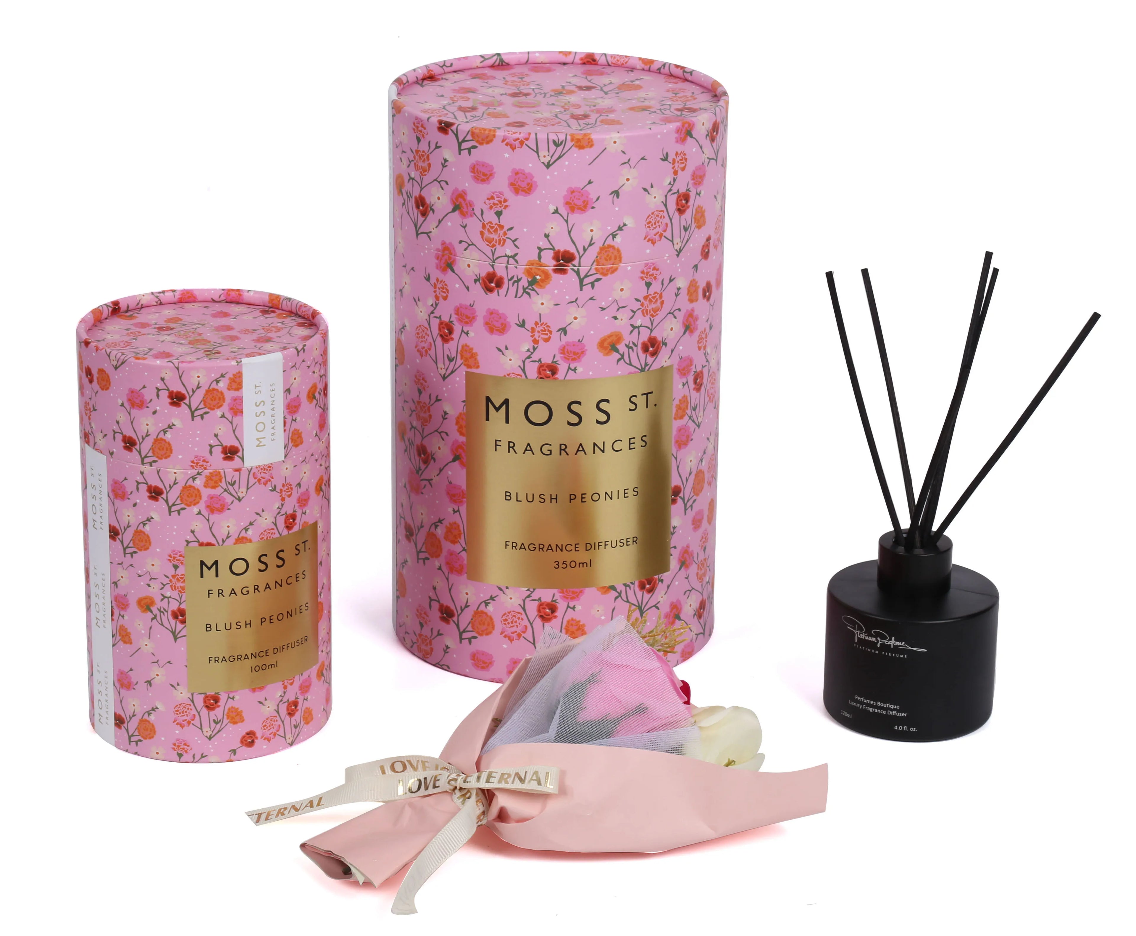 Custom Luxury Round Paper Tube Packaging for 100ML 350ML for Reed Diffuser Bottles Embossed Printing Elegant Box Design