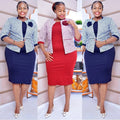 Fashion New Large Women's New Office Coat Dress Two Piece Round Neck Elegant A-line Dress Elegant Style Regular Sleeve