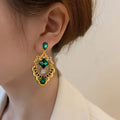 Wholesale Vintage Fashion Gold Tone Rhinestone Dangle Earrings for Women