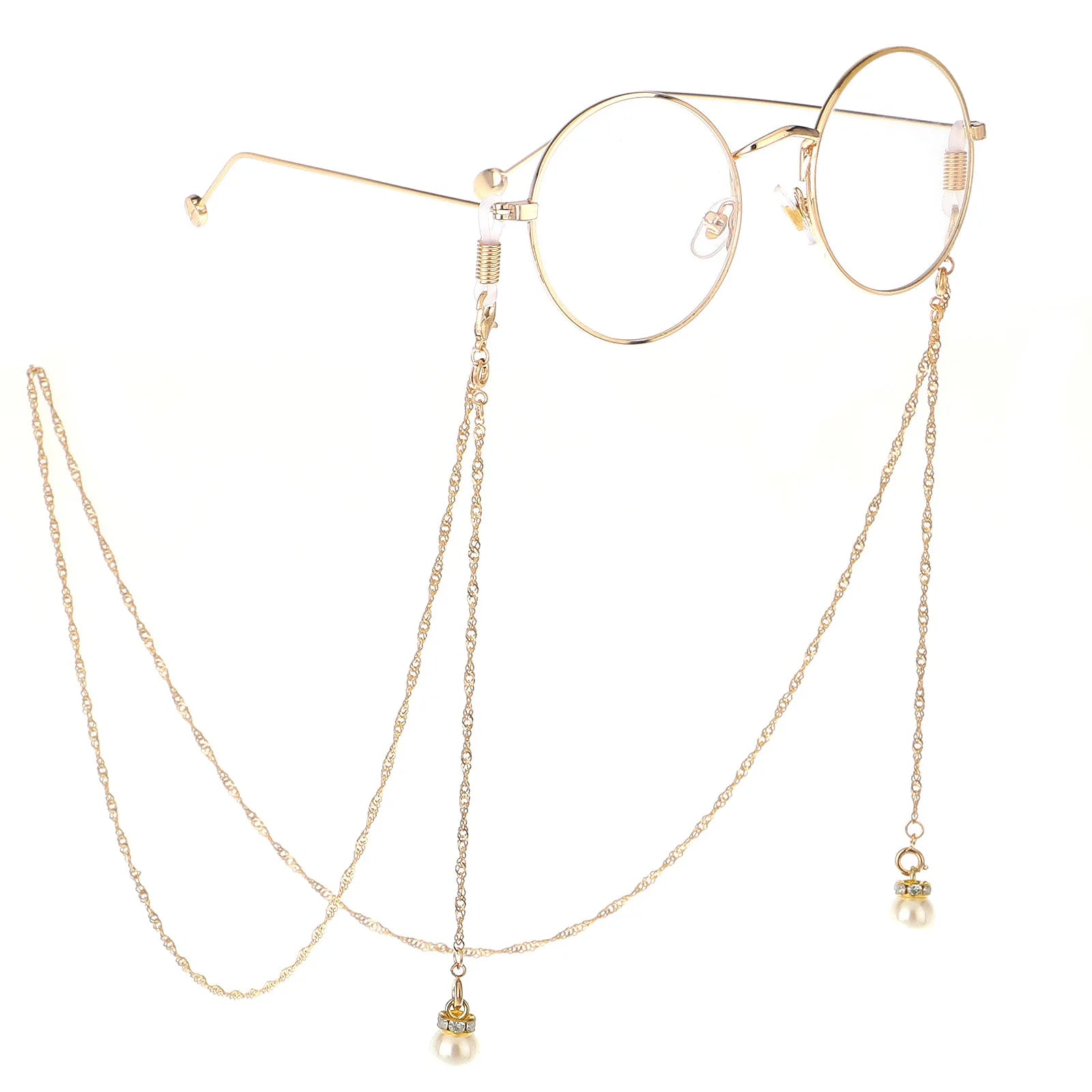Luxury Women Strap Hang Spectacle Accessory Cord Holder Lanyards Chain Pearl Pendant Sunglasses Glass Chain 90cm 2 Colors