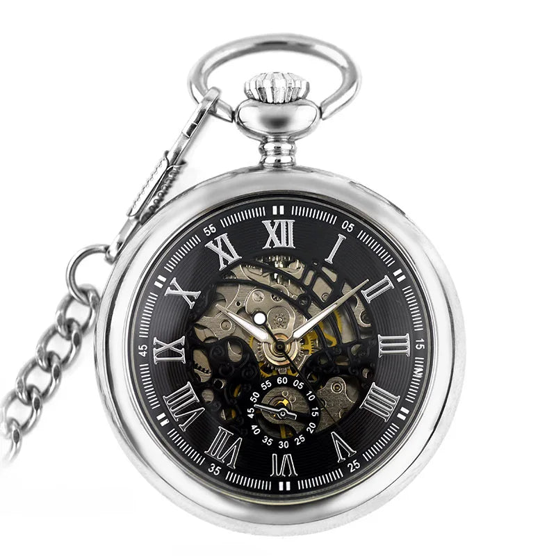 Retro Roman Pocket Watch Number Hand Wind Mechanical Pocket Watches