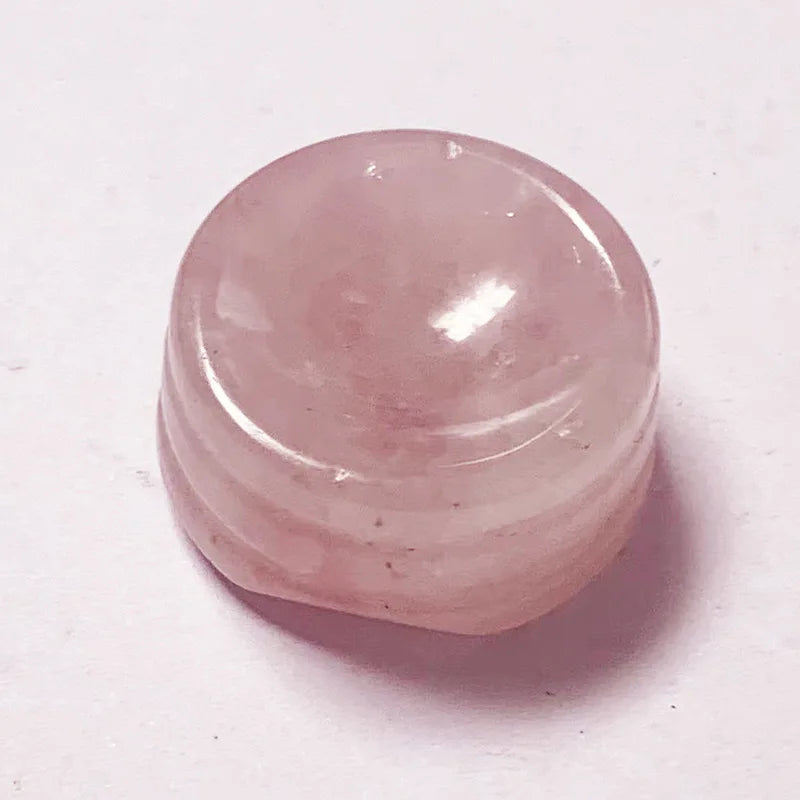 HZ Natural Gemstones Hot Sale Tiny Gemstone Sphere Holder Small Crystals Mini Size Rose Quartz Ball Base