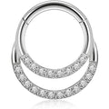 Titanium CZ Nose Rings Hoops Septum Rings Hinged Segment Ring Lip Ear Piercing Earrings for Cartilage Helix Tragus Conch