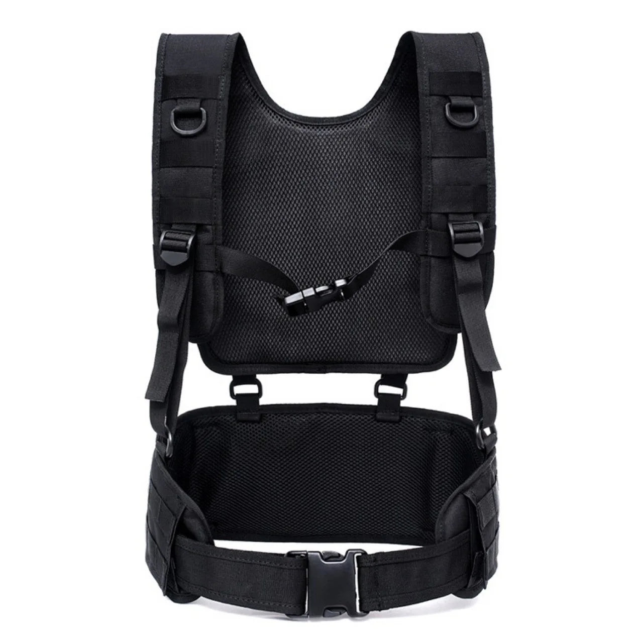 Tactical Outdoor Training Vest Waist Belt Harness Pouches Paintball Chest Rig Suspenders Belts