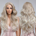 Japan Future Fiber Lace Front Blonde Wavy Natural Synthetic Wigs for Black White Women Daily Heat Resistant