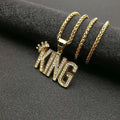 New Hip Hop Jewelry Iced Out CZ Cubic Zirconia Customized Name Pendants Men Custom Name Crown Drip Letter Pendant Necklace