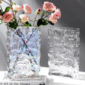 Popular Glacier Vase Nordic Minimalist Transparent Glass Vase Home Hydroponics Flower Decoration