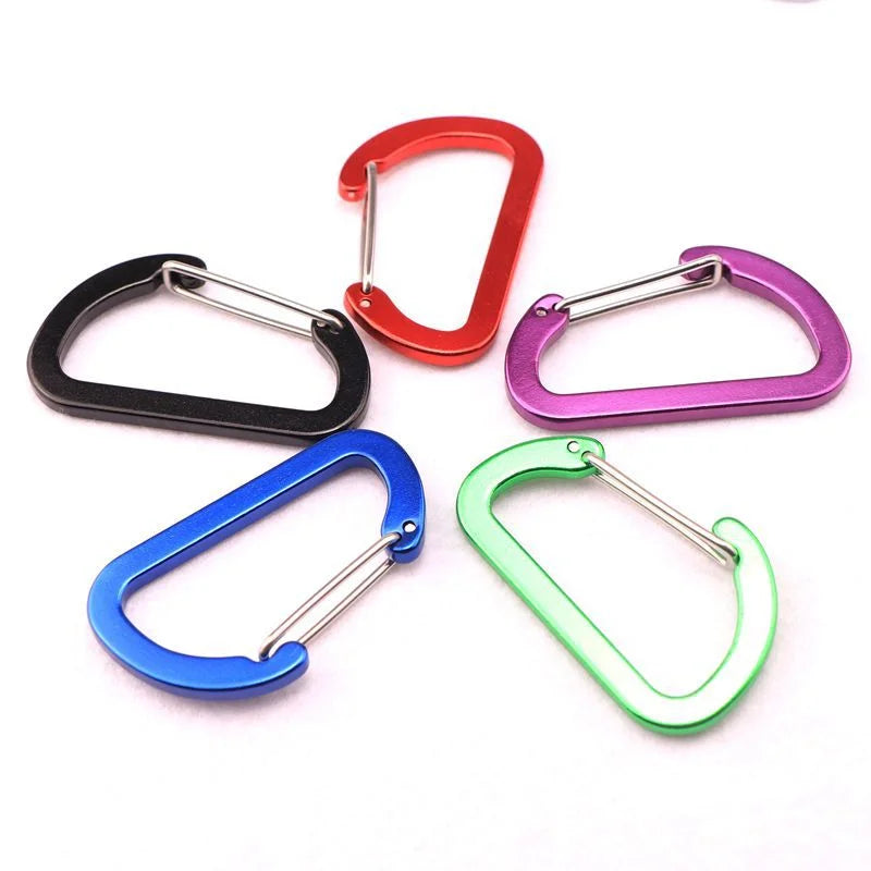 Custom D-Shaped Small Alloy Lock Carabiner Metal Spring Clip Climbing Keychain Model SY-H for Mining Plain Finish